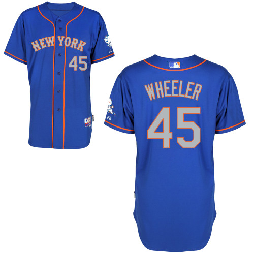 Zack Wheeler #45 Youth Baseball Jersey-New York Mets Authentic Blue Road MLB Jersey